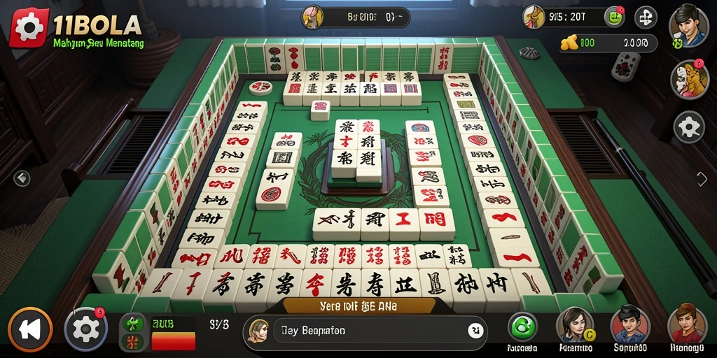 Tampilan gameplay menarik dari 11BOLA, penuh strategi Mahjong.