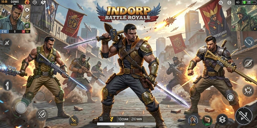 Gameplay mendebarkan INDORP di medan perang Battle Royale.