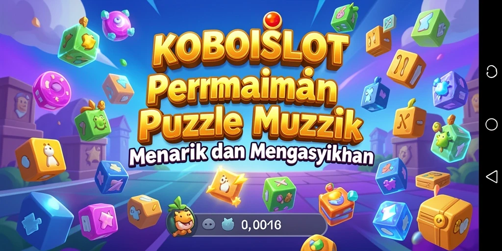 Screenshot KOBOISLOT menampilkan gameplay puzzle yang menarik dan penuh warna.