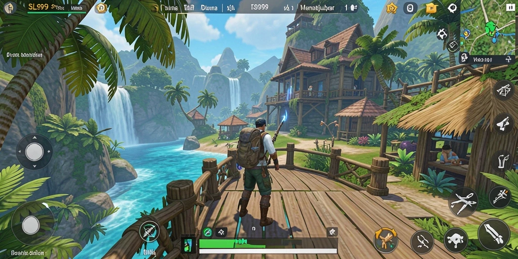 Screenshot gameplay yang menampilkan eksplorasi dunia yang luas.
