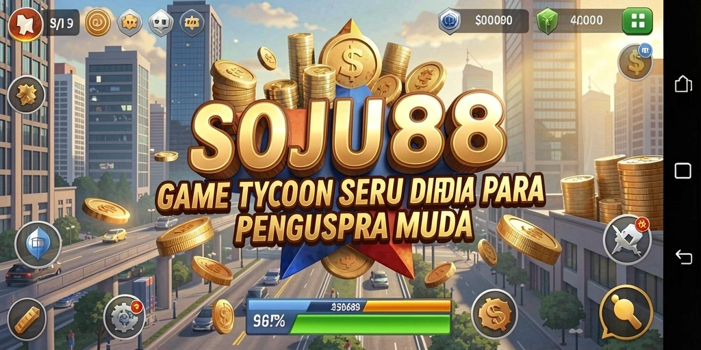 Tampilan gameplay SOJU88 dengan berbagai pilihan bisnis.