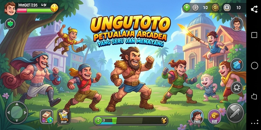Screenshot gameplay UNGUTOTO yang menunjukkan aksi seru dalam petualangan Arcade.